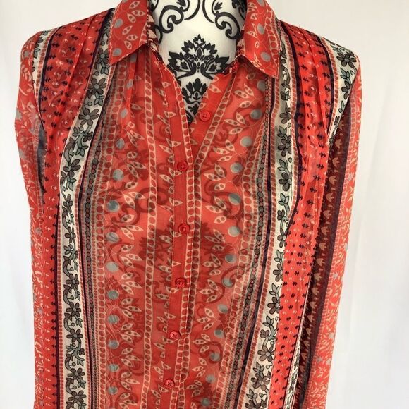 Free People Moonlight Mile Print Penny Georgette - Picture 3 of 8